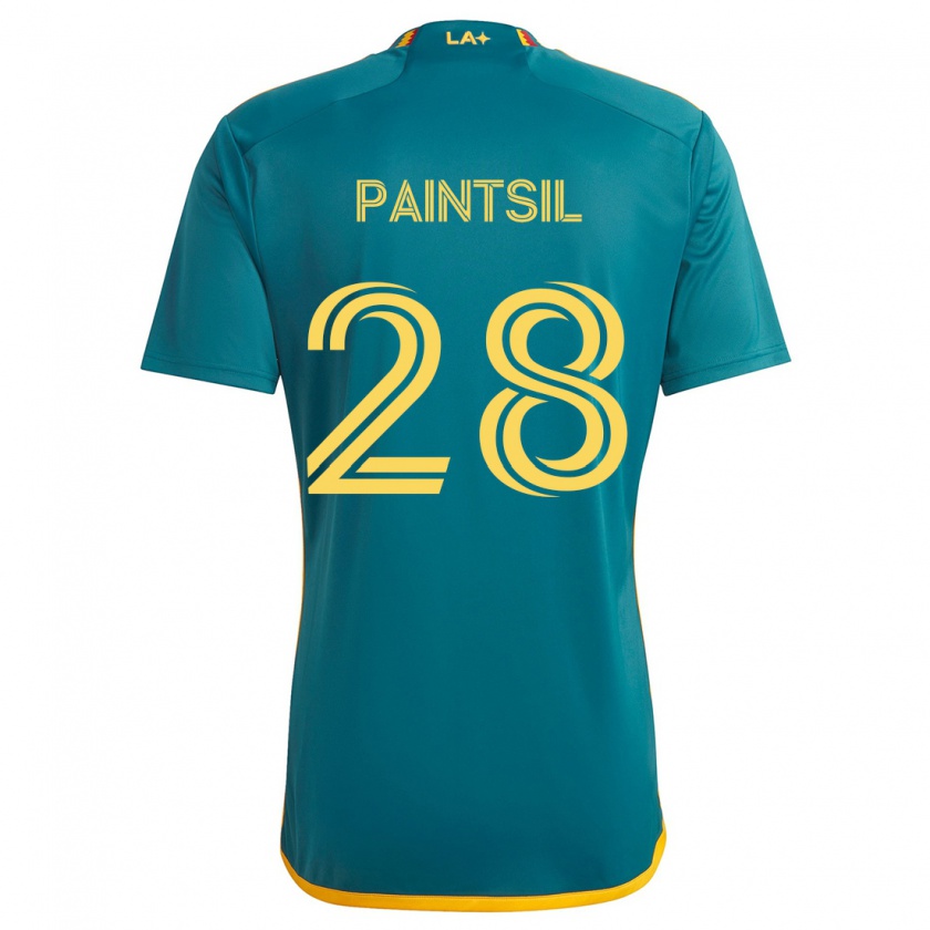 Kandiny Enfant Maillot Joseph Paintsil #28 Vert Jaune Tenues Extérieur 2024/25 T-Shirt