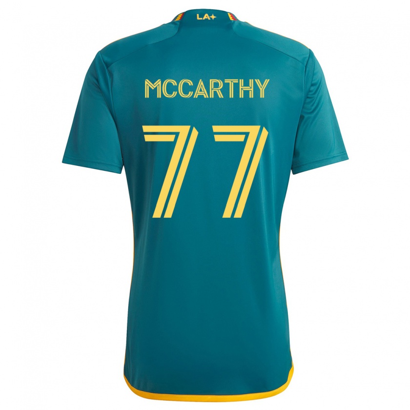 Kandiny Enfant Maillot John Mccarthy #77 Vert Jaune Tenues Extérieur 2024/25 T-Shirt