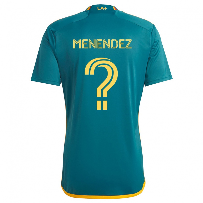 Kandiny Enfant Maillot Alexsander Menendez #0 Vert Jaune Tenues Extérieur 2024/25 T-Shirt