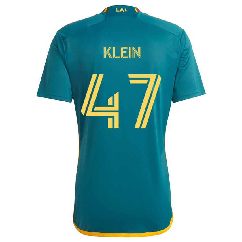 Kandiny Enfant Maillot Carson Klein #47 Vert Jaune Tenues Extérieur 2024/25 T-Shirt