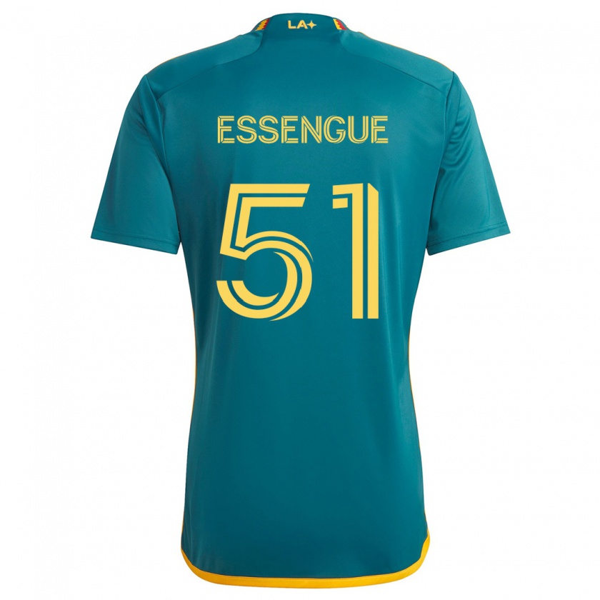 Kandiny Enfant Maillot Ascel Essengue #51 Vert Jaune Tenues Extérieur 2024/25 T-Shirt