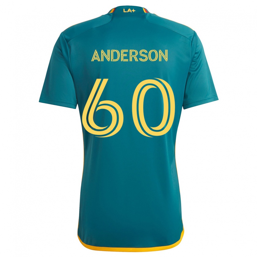 Kandiny Enfant Maillot Nolan Anderson #60 Vert Jaune Tenues Extérieur 2024/25 T-Shirt