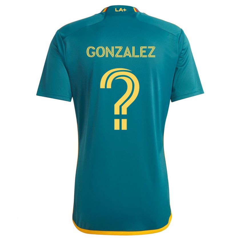 Kandiny Enfant Maillot Miguel Gonzalez #0 Vert Jaune Tenues Extérieur 2024/25 T-Shirt