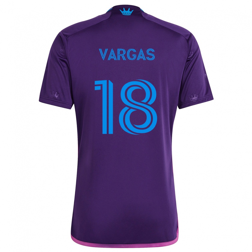 Kandiny Enfant Maillot Kerwin Vargas #18 Bleu Violet Tenues Extérieur 2024/25 T-Shirt