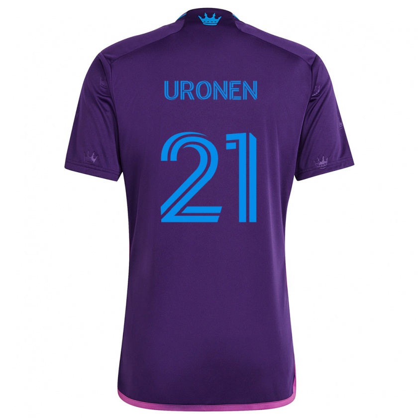 Kandiny Enfant Maillot Jere Uronen #21 Bleu Violet Tenues Extérieur 2024/25 T-Shirt