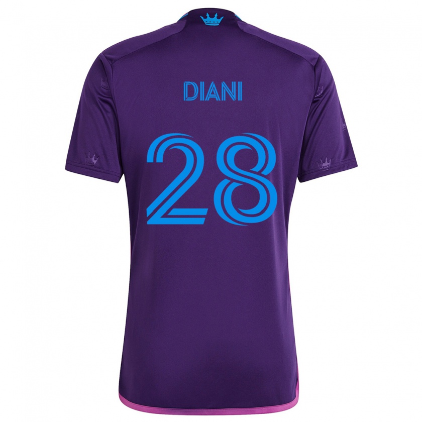 Kandiny Enfant Maillot Djibril Diani #28 Bleu Violet Tenues Extérieur 2024/25 T-Shirt