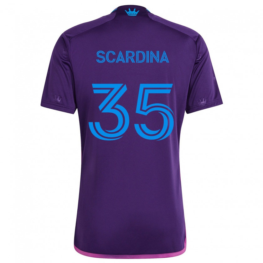 Kandiny Enfant Maillot Nick Scardina #35 Bleu Violet Tenues Extérieur 2024/25 T-Shirt