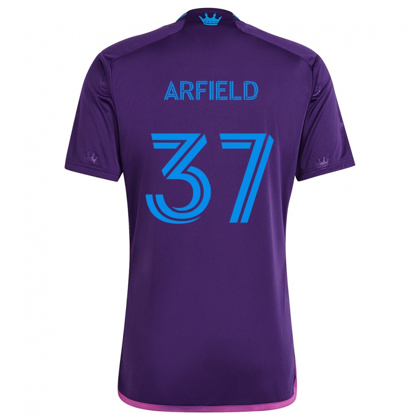 Kandiny Enfant Maillot Scott Arfield #37 Bleu Violet Tenues Extérieur 2024/25 T-Shirt