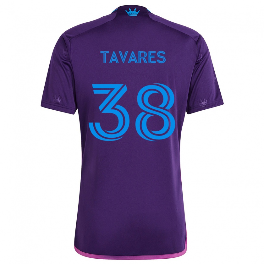 Kandiny Enfant Maillot Iuri Tavares #38 Bleu Violet Tenues Extérieur 2024/25 T-Shirt