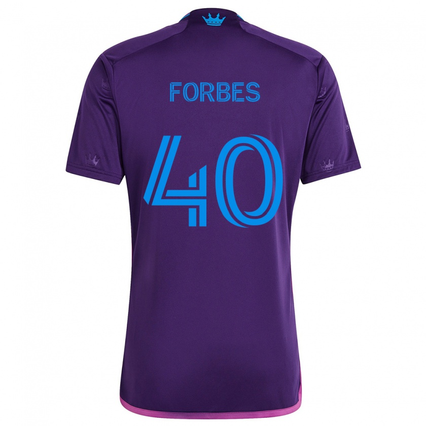 Kandiny Enfant Maillot Jahlane Forbes #40 Bleu Violet Tenues Extérieur 2024/25 T-Shirt