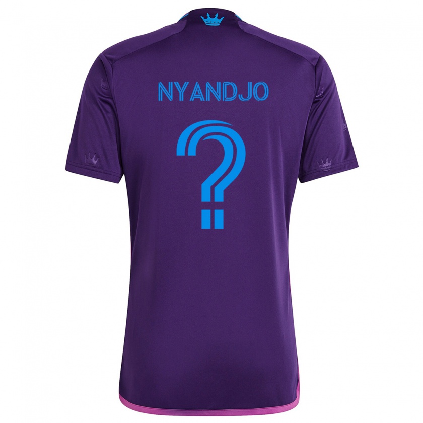 Kandiny Enfant Maillot James Nyandjo #0 Bleu Violet Tenues Extérieur 2024/25 T-Shirt