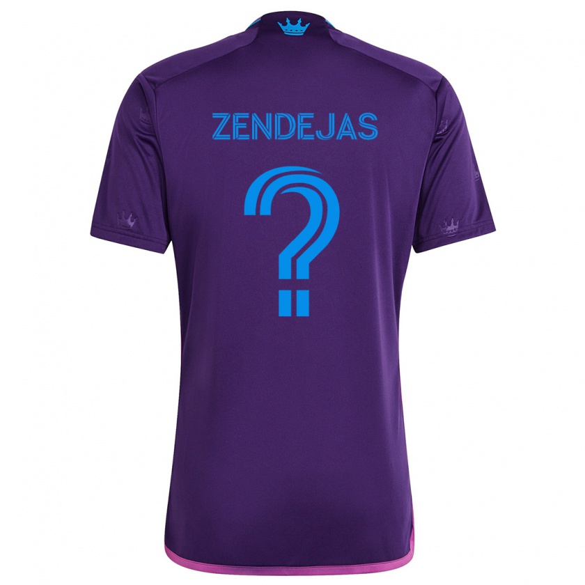 Kandiny Enfant Maillot Adrián Zendejas #0 Bleu Violet Tenues Extérieur 2024/25 T-Shirt