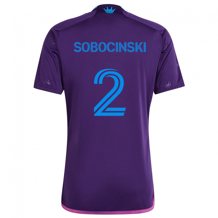 Kandiny Enfant Maillot Jan Sobocinski #2 Bleu Violet Tenues Extérieur 2024/25 T-Shirt