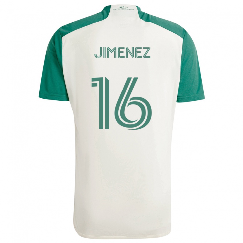 Kandiny Enfant Maillot Héctor Jiménez #16 Couleurs Beiges Vert Tenues Extérieur 2024/25 T-Shirt