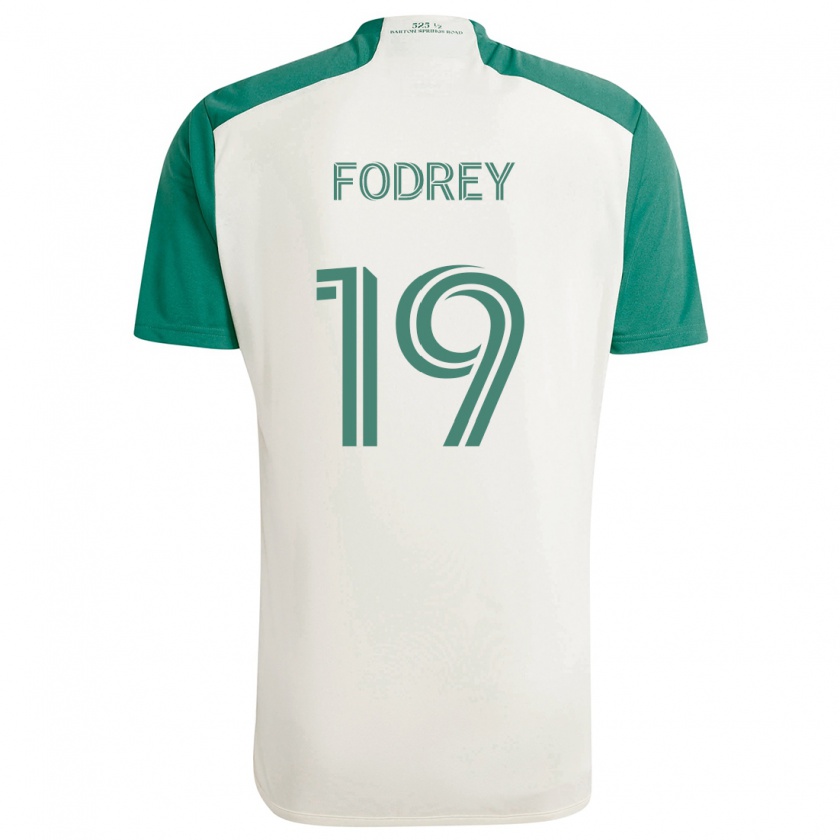 Kandiny Enfant Maillot Cj Fodrey #19 Couleurs Beiges Vert Tenues Extérieur 2024/25 T-Shirt