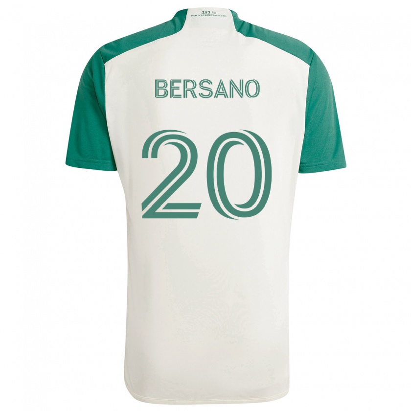 Kandiny Enfant Maillot Matt Bersano #20 Couleurs Beiges Vert Tenues Extérieur 2024/25 T-Shirt