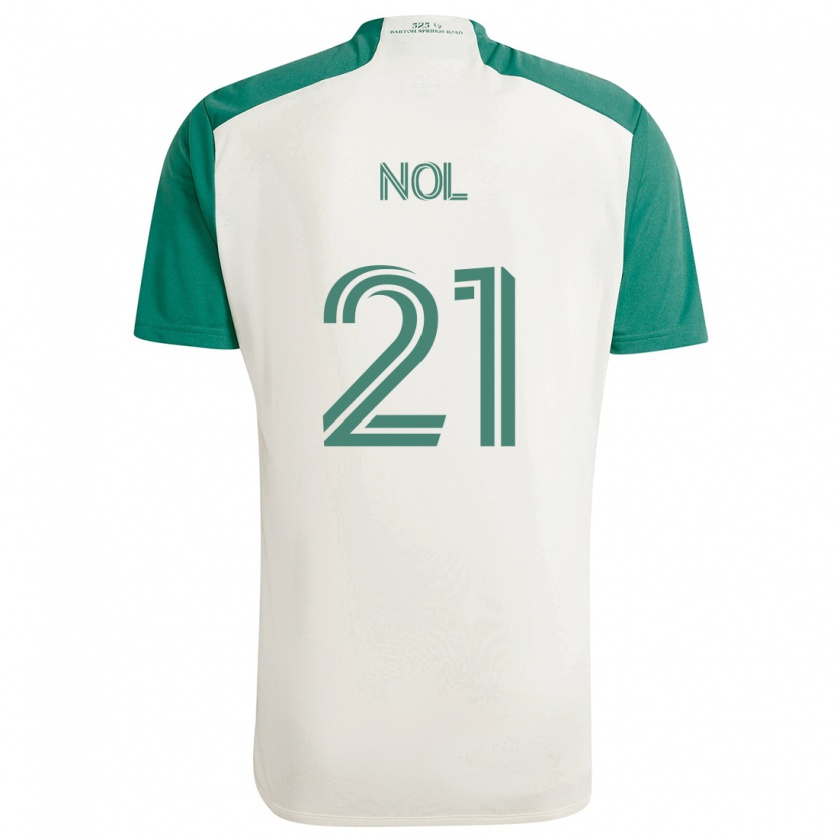 Kandiny Enfant Maillot Valentin Noël #21 Couleurs Beiges Vert Tenues Extérieur 2024/25 T-Shirt