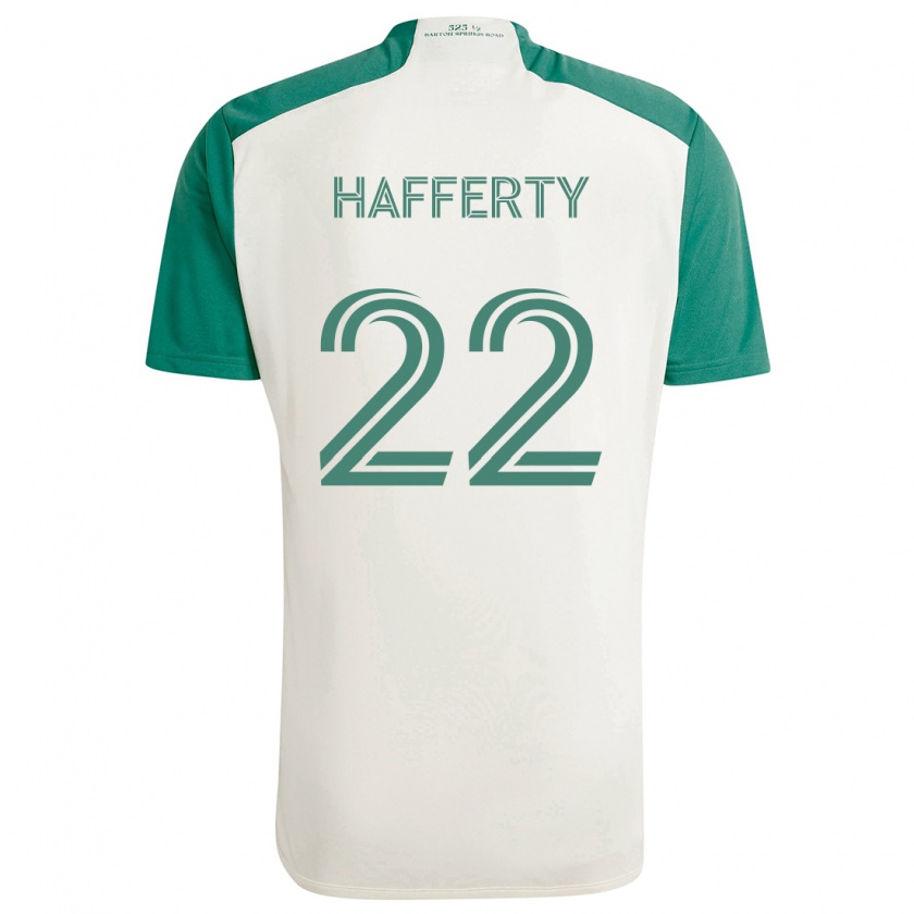 Kandiny Enfant Maillot Joe Hafferty #22 Couleurs Beiges Vert Tenues Extérieur 2024/25 T-Shirt