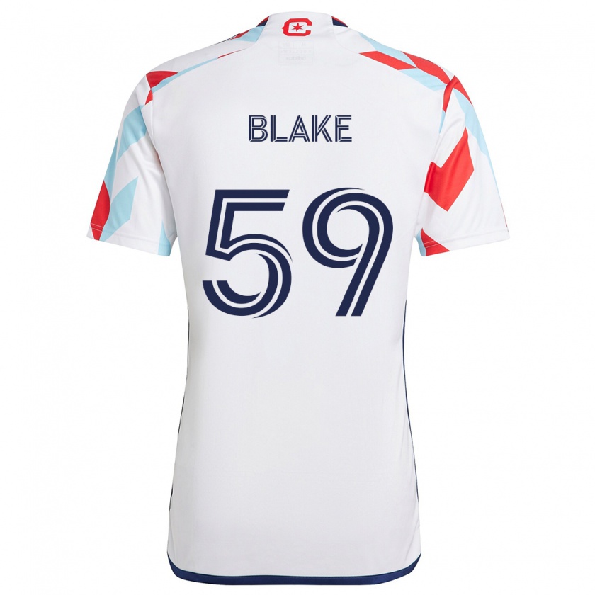 Kandiny Enfant Maillot Romain Blake #59 Blanc Rouge Bleu Tenues Extérieur 2024/25 T-Shirt