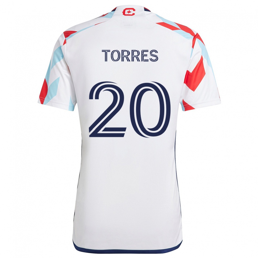 Kandiny Enfant Maillot Jairo Torres #20 Blanc Rouge Bleu Tenues Extérieur 2024/25 T-Shirt