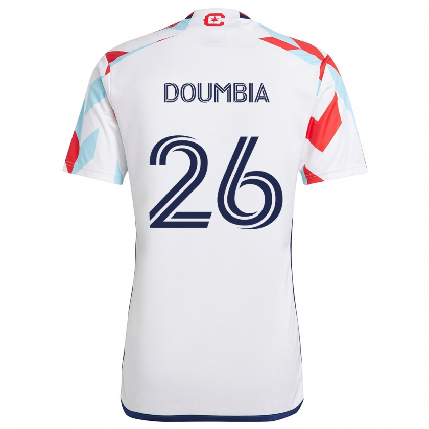 Kandiny Enfant Maillot Ousmane Doumbia #26 Blanc Rouge Bleu Tenues Extérieur 2024/25 T-Shirt