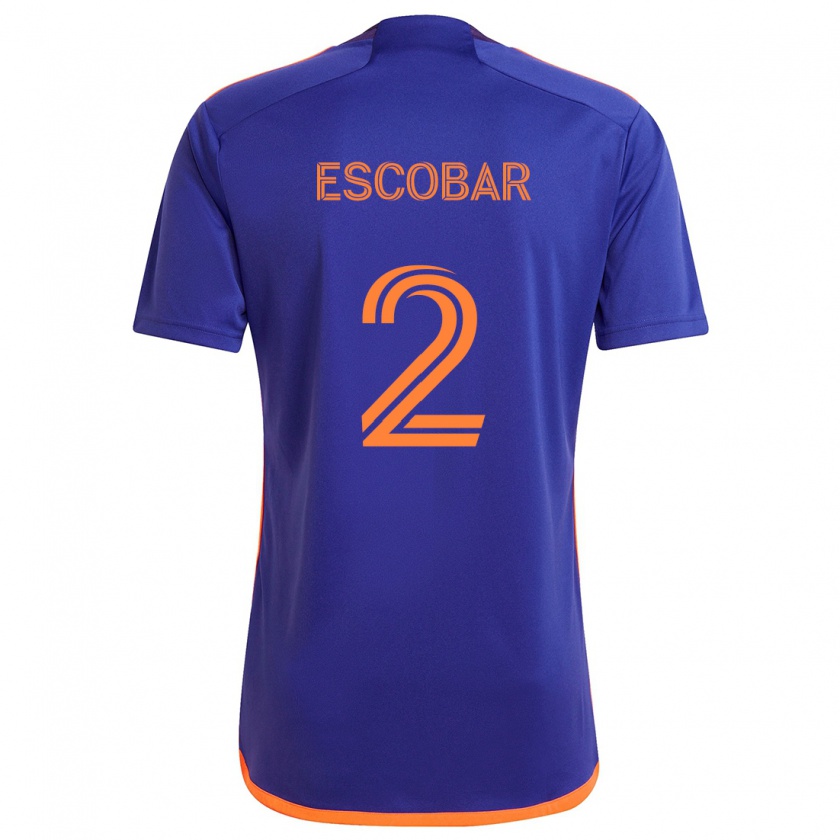 Kandiny Enfant Maillot Franco Escobar #2 Violet Orange Tenues Extérieur 2024/25 T-Shirt