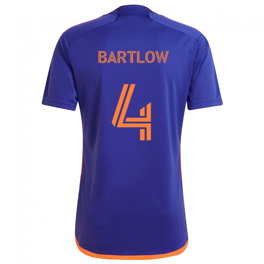 Kandiny Enfant Maillot Ethan Bartlow #4 Violet Orange Tenues Extérieur 2024/25 T-Shirt