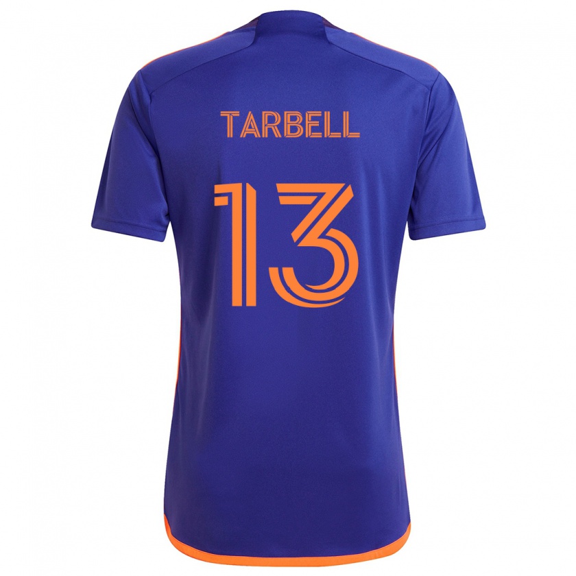 Kandiny Enfant Maillot Andrew Tarbell #13 Violet Orange Tenues Extérieur 2024/25 T-Shirt