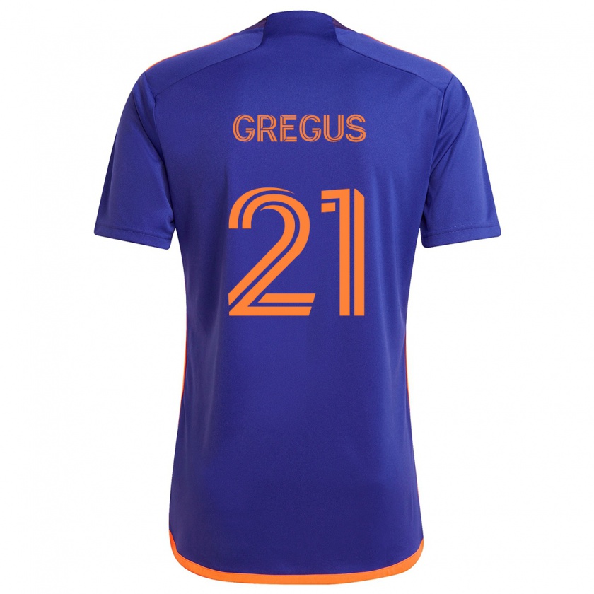 Kandiny Enfant Maillot Jan Gregus #21 Violet Orange Tenues Extérieur 2024/25 T-Shirt