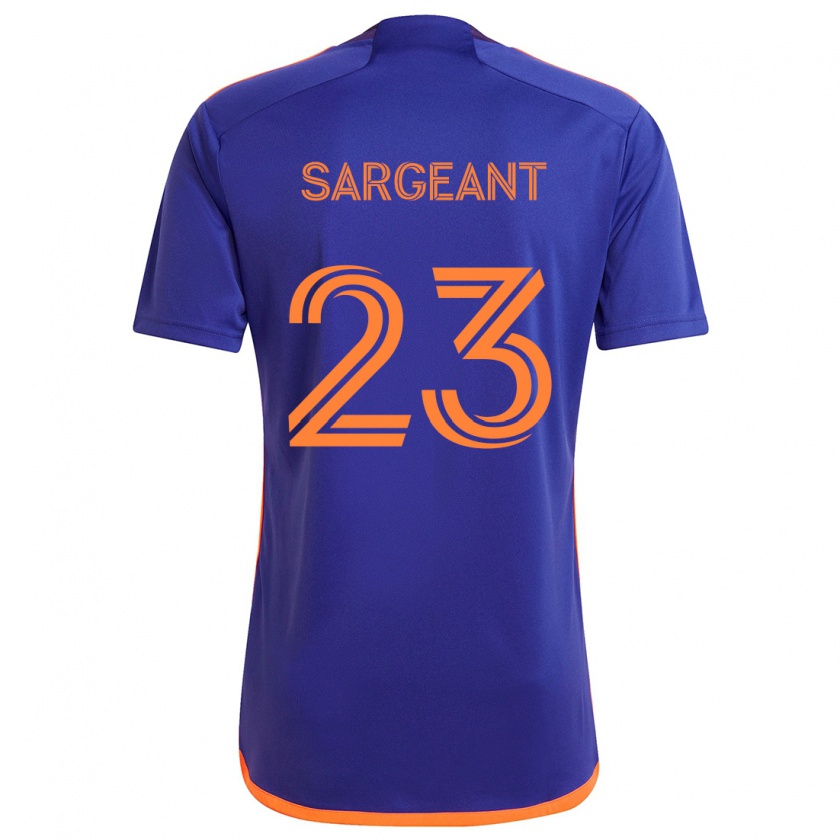 Kandiny Enfant Maillot Kieran Sargeant #23 Violet Orange Tenues Extérieur 2024/25 T-Shirt