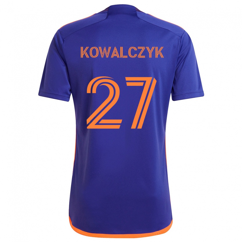 Kandiny Enfant Maillot Sebastian Kowalczyk #27 Violet Orange Tenues Extérieur 2024/25 T-Shirt