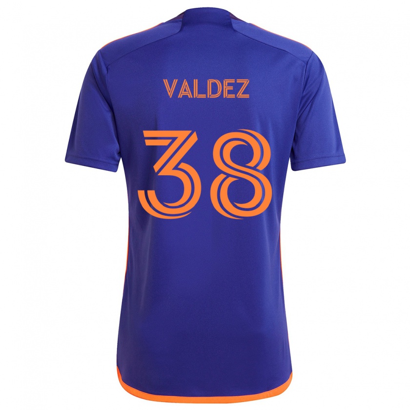 Kandiny Enfant Maillot Xavier Valdez #38 Violet Orange Tenues Extérieur 2024/25 T-Shirt