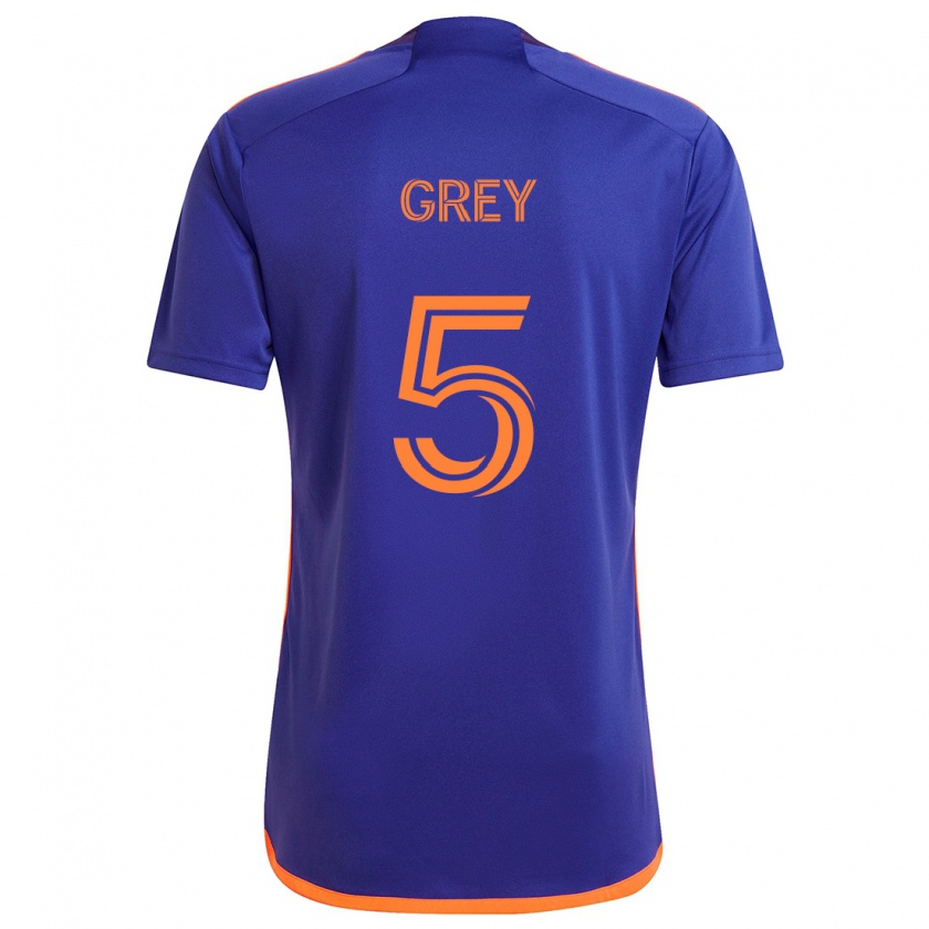 Kandiny Enfant Maillot Omar Grey #5 Violet Orange Tenues Extérieur 2024/25 T-Shirt