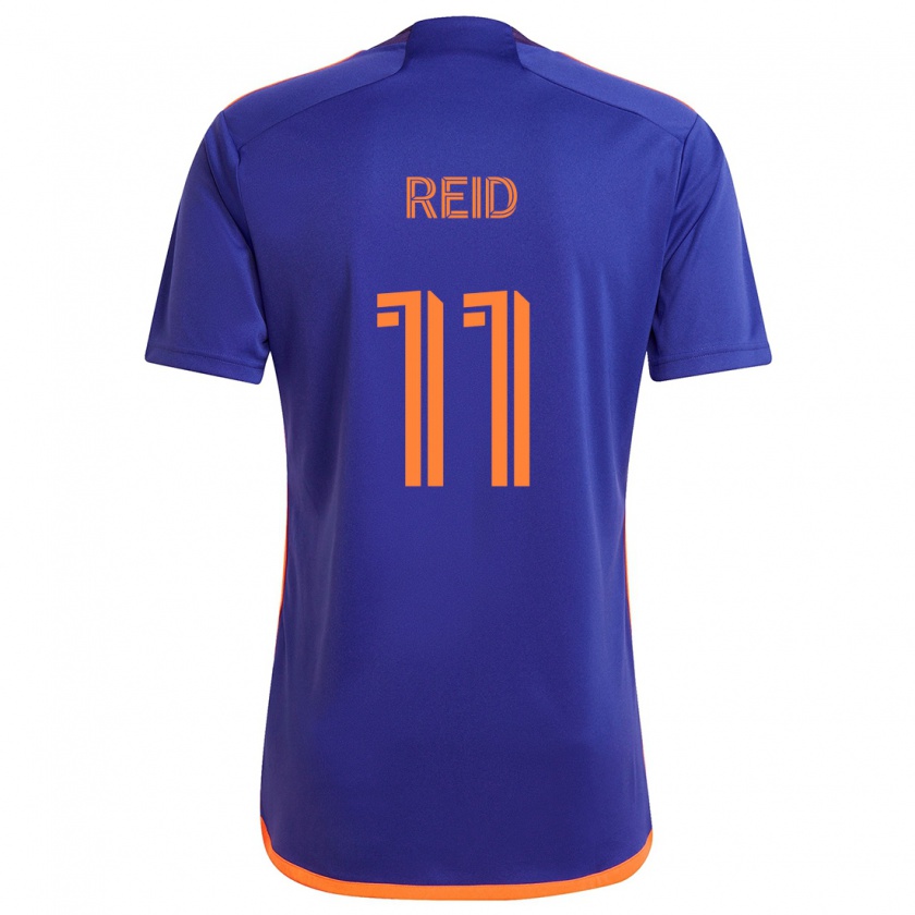 Kandiny Enfant Maillot Isaiah Reid #11 Violet Orange Tenues Extérieur 2024/25 T-Shirt