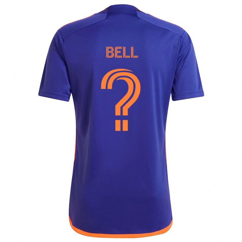 Kandiny Enfant Maillot Jahmani Bell #0 Violet Orange Tenues Extérieur 2024/25 T-Shirt