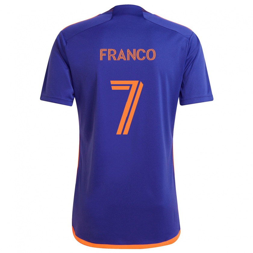 Kandiny Enfant Maillot Iván Franco #7 Violet Orange Tenues Extérieur 2024/25 T-Shirt