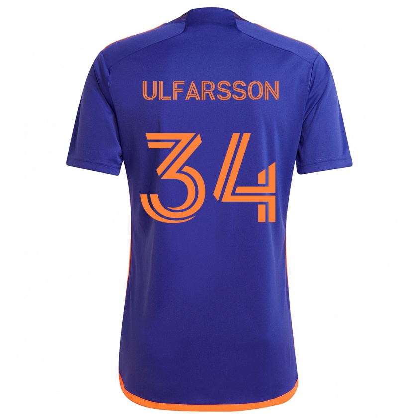 Kandiny Enfant Maillot Thor Úlfarsson #34 Violet Orange Tenues Extérieur 2024/25 T-Shirt