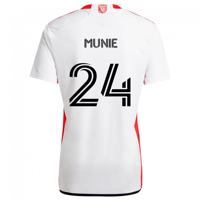 Kandiny Enfant Maillot Daniel Munie #24 Blanc Rouge Tenues Extérieur 2024/25 T-Shirt