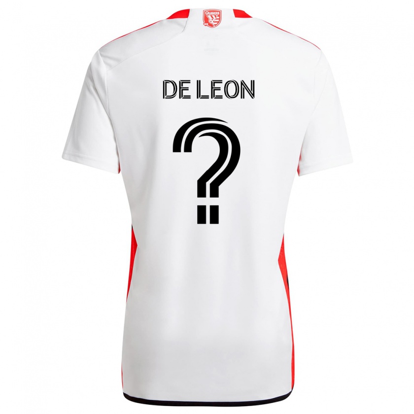 Kandiny Enfant Maillot Brandon De Leon #0 Blanc Rouge Tenues Extérieur 2024/25 T-Shirt