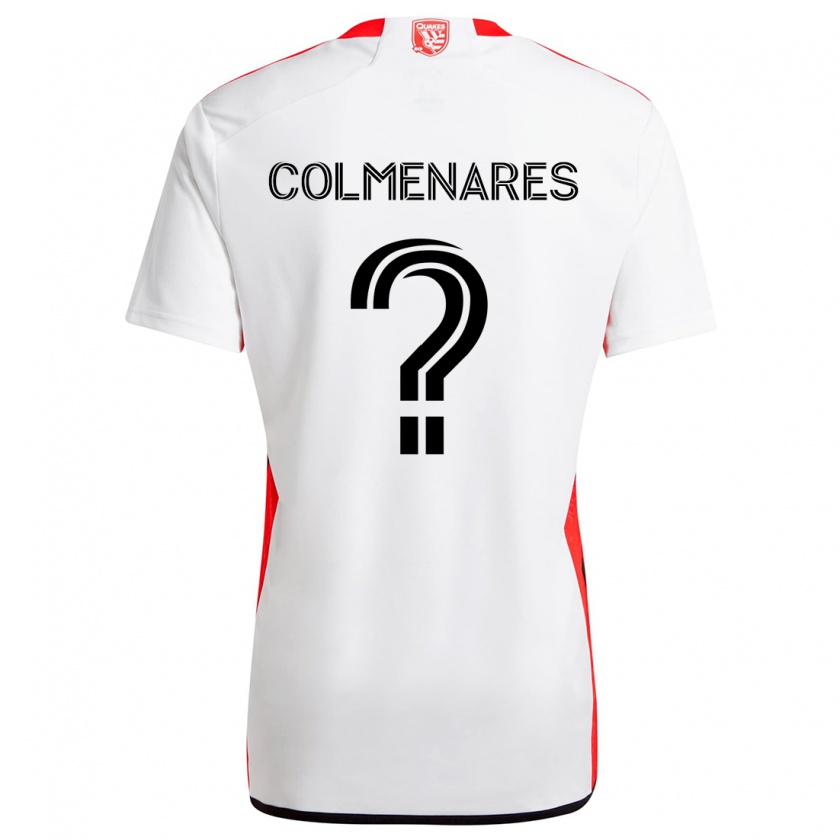 Kandiny Enfant Maillot Mateo Colmenares #0 Blanc Rouge Tenues Extérieur 2024/25 T-Shirt