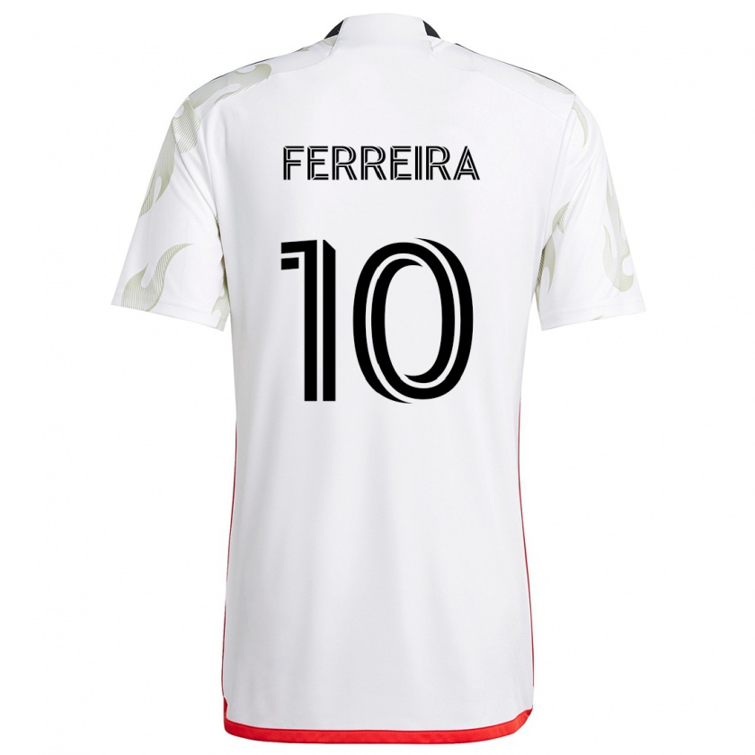 Kandiny Enfant Maillot Jesús Ferreira #10 Blanc Rouge Noir Tenues Extérieur 2024/25 T-Shirt