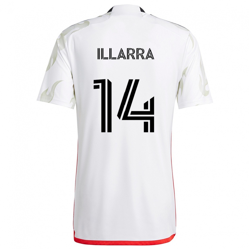 Kandiny Enfant Maillot Asier Illarramendi #14 Blanc Rouge Noir Tenues Extérieur 2024/25 T-Shirt