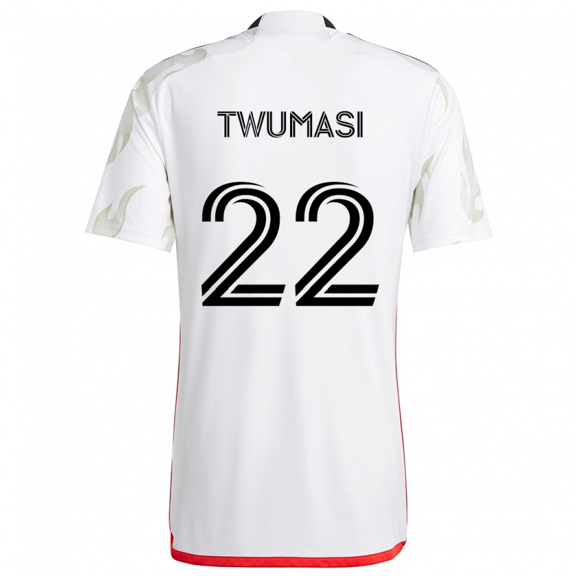 Kandiny Enfant Maillot Ema Twumasi #22 Blanc Rouge Noir Tenues Extérieur 2024/25 T-Shirt