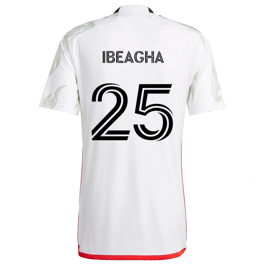 Kandiny Enfant Maillot Sebastien Ibeagha #25 Blanc Rouge Noir Tenues Extérieur 2024/25 T-Shirt