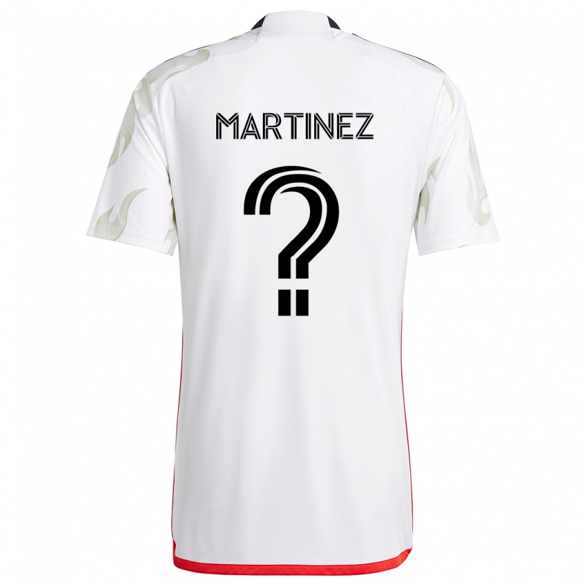 Kandiny Enfant Maillot Jonathan Martinez #0 Blanc Rouge Noir Tenues Extérieur 2024/25 T-Shirt