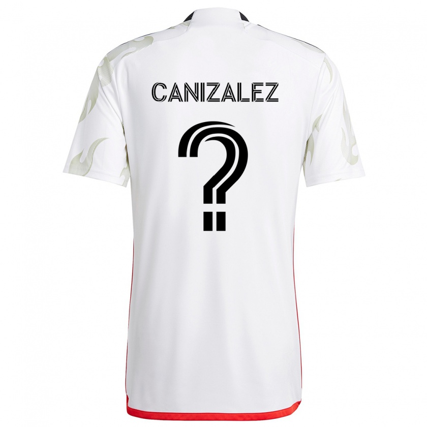 Kandiny Enfant Maillot Henry Canizalez #0 Blanc Rouge Noir Tenues Extérieur 2024/25 T-Shirt