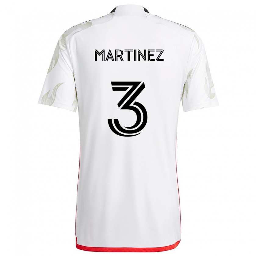 Kandiny Enfant Maillot José Antonio Martínez #3 Blanc Rouge Noir Tenues Extérieur 2024/25 T-Shirt