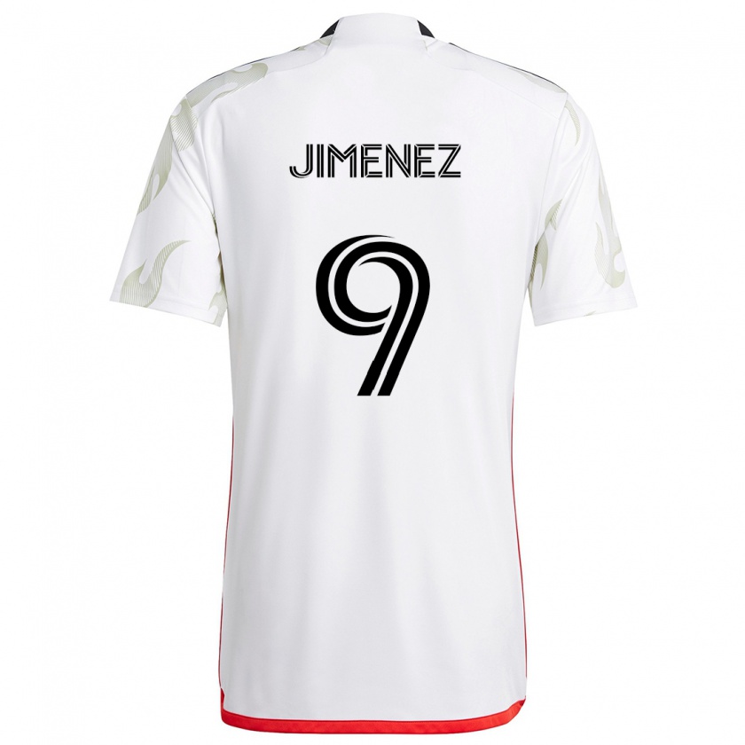 Kandiny Enfant Maillot Jesús Jiménez #9 Blanc Rouge Noir Tenues Extérieur 2024/25 T-Shirt