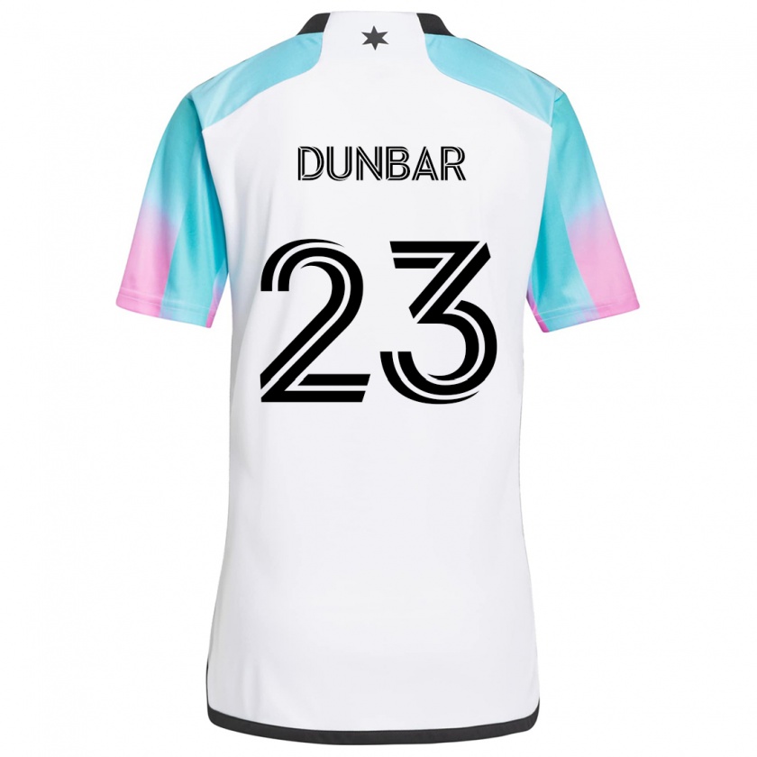 Kandiny Enfant Maillot Cameron Dunbar #23 Blanc Bleu Noir Tenues Extérieur 2024/25 T-Shirt