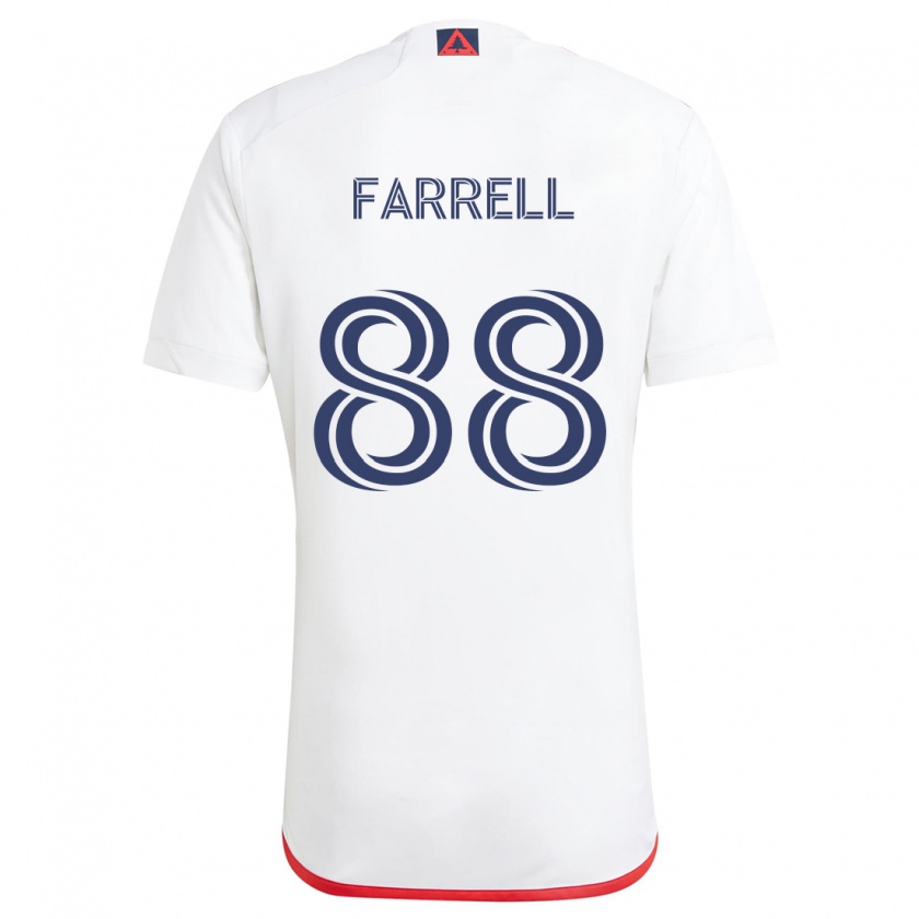 Kandiny Enfant Maillot Andrew Farrell #88 Blanc Rouge Tenues Extérieur 2024/25 T-Shirt